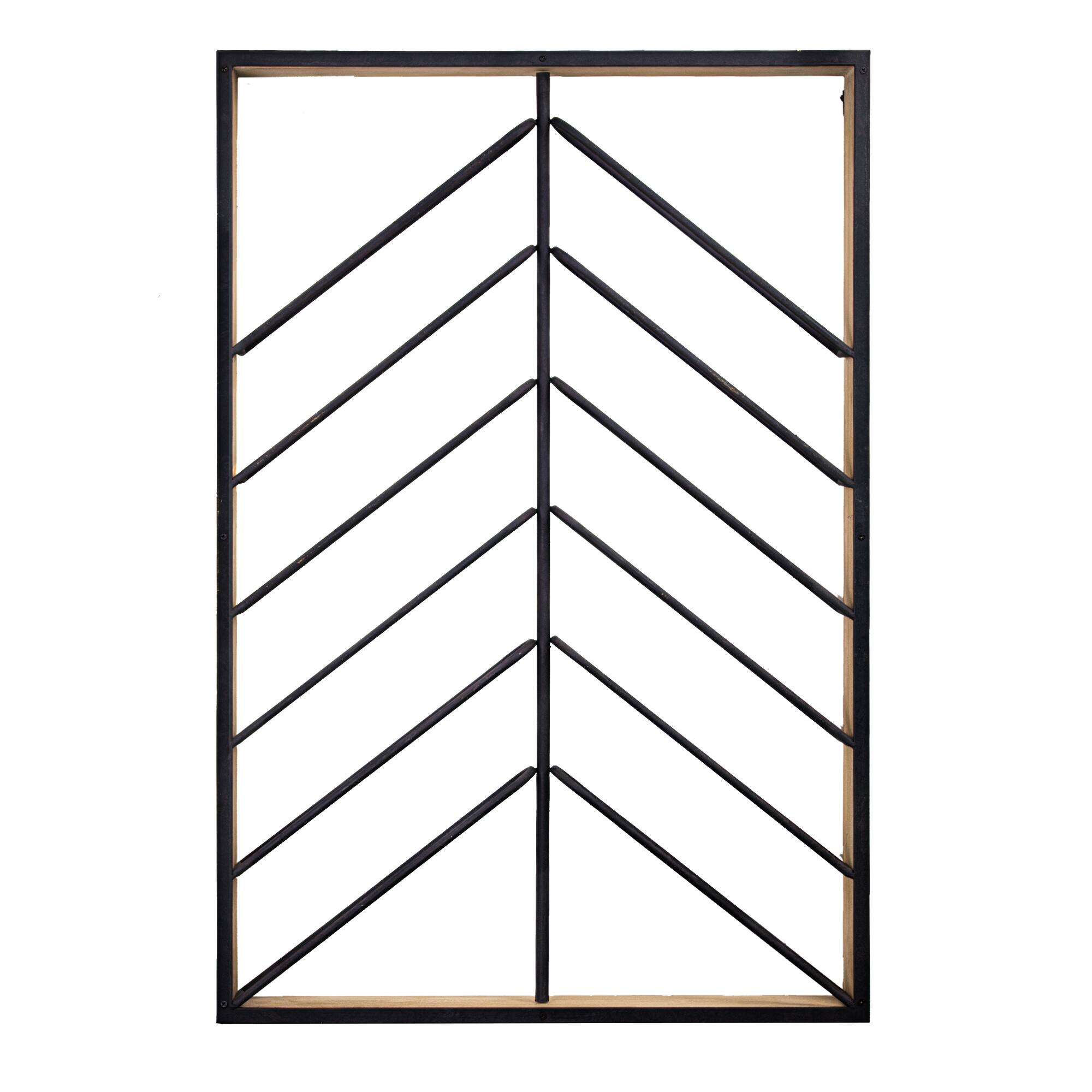 Wood & Metal Wall Mounted Wine Rack
